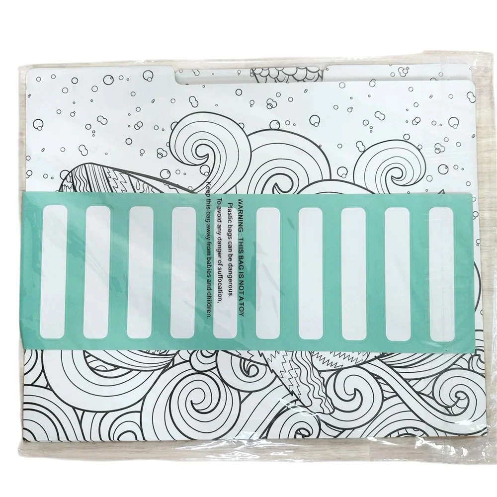 Color Me Set Of 9 Coloring File Folders Under The Sea New Open Package